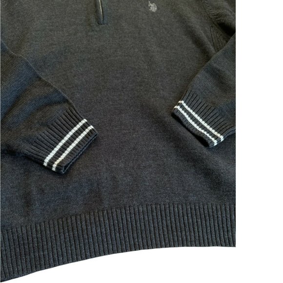 🔧Men’s Big Tall Sweater Size 2X U.S.POLO ASSN Mock Neck 1/4 Zip Dark - Picture 6 of 12